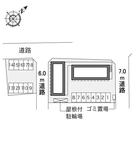 ★手数料０円★本庄市下野堂１丁目　月極駐車場（LP）